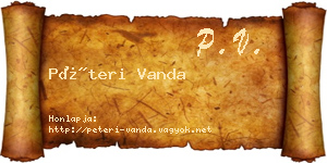 Péteri Vanda névjegykártya
