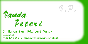 vanda peteri business card